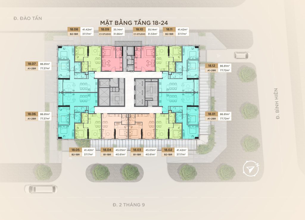 MẶT BẰNG TẦNG 18-24